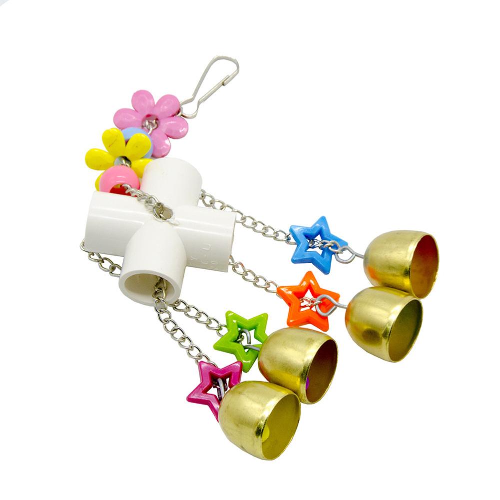 Parrot Hanging Bell Toys Handmade Colorful Chew Toys Wind Chimes Birds Cage Accessories Pet Products