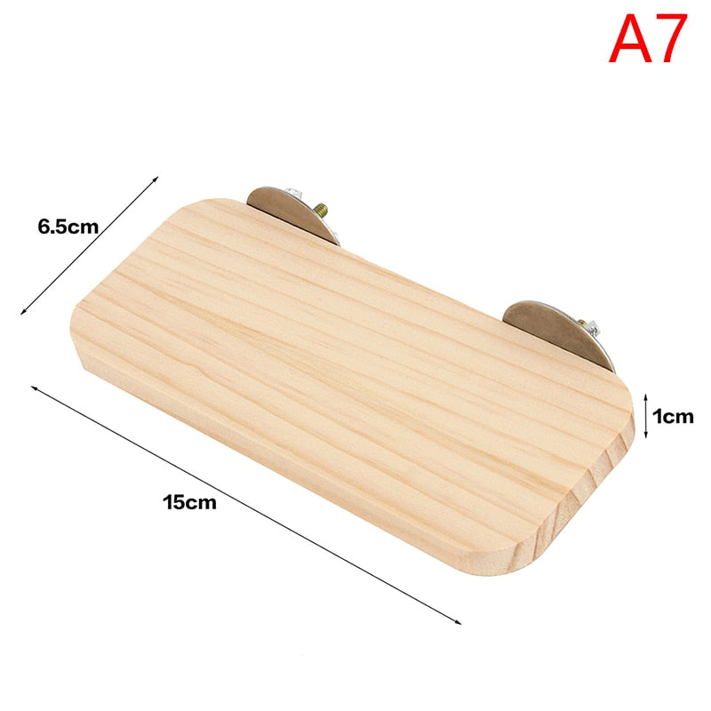 Square Pet Bird Parrot Wood Platform Stand Rack Toy Hamster Branch Perches for Bird Cage Toys 15 Sizes Pet Station Board Round