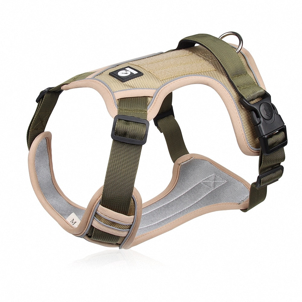 Nylon Reflective Dog Harness Durable Oxford Pet Harness with Handle Adjustable No Pull Pitbull Harness For Medium Large Big Dogs