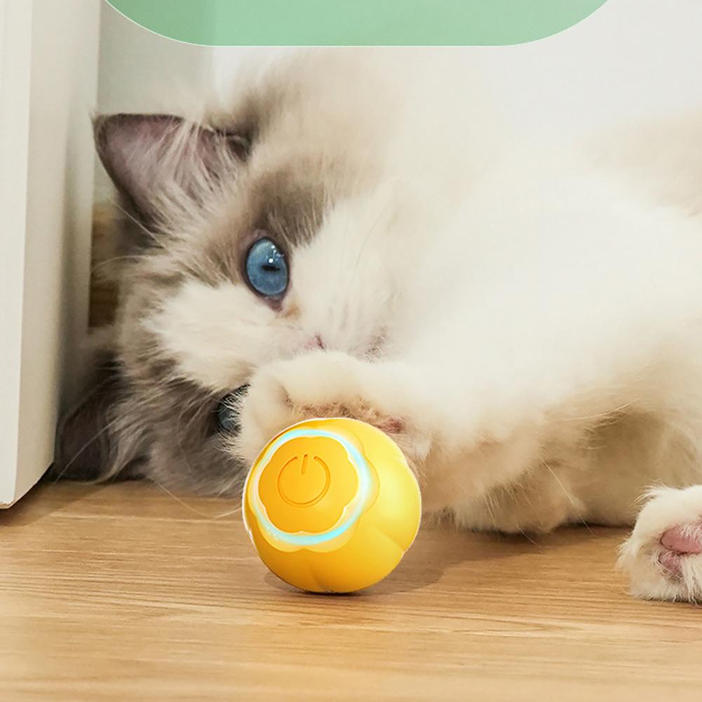 Upgrade Smart Interactive Cat Ball 3 Color Led Quiet Durable Automatic Rolling for Kitten Pet Rechargeable Electric Cat Toy Gift