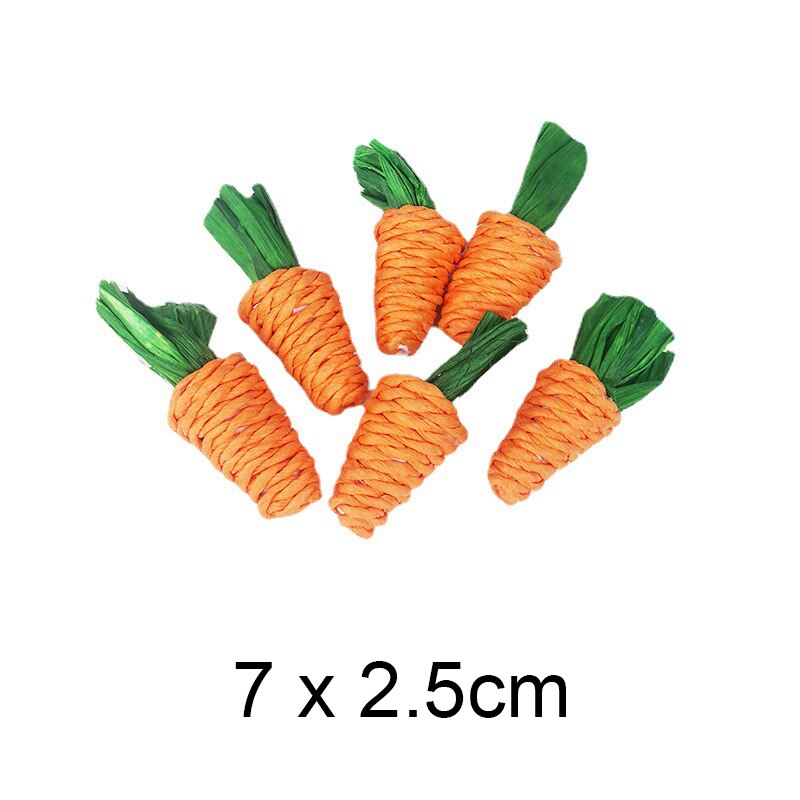 Rabbit Chew Toy Small Animal Chew Treat 100% Natural Material Handmade for Bunny Chinchilla Guinea Pig Hamsters Rat Pet Supplies