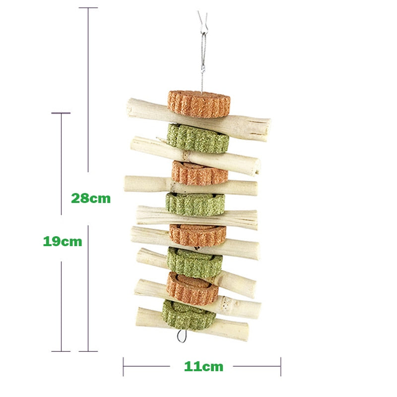 Natural Organic Corncob Pet Chew Toy Molars Snack for Rabbit Hamster Guinea Pigs Bite Grind Teeth Grass Cakes Bunny Hanging Toys
