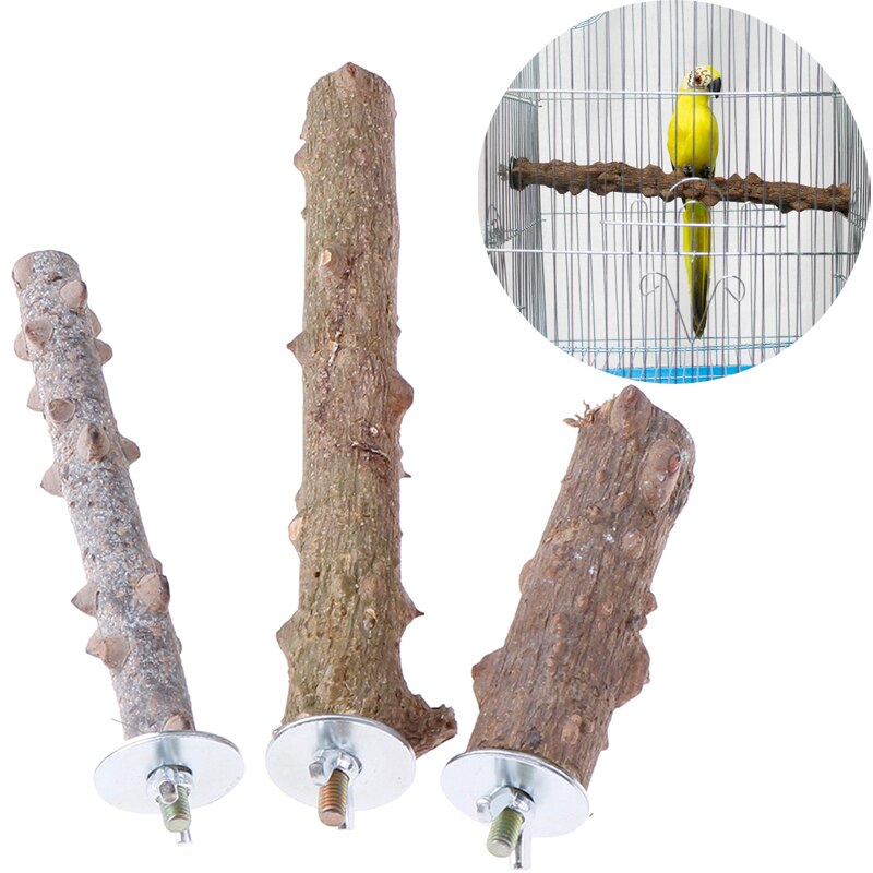 10-30cm Wooden Bird Parrot Stand Rack Branch Holder Paw Grinding Perches Chew Pets Toys Hanging Cage Decor Parrot Stand Stick