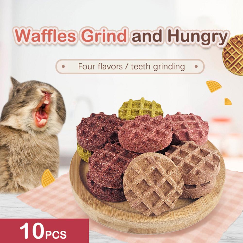 10pcs Pet Rabbit Donut Grass Cake Teeth Grinding Snacks Chew Toy For Hamsters Chinchilla Guinea Pig