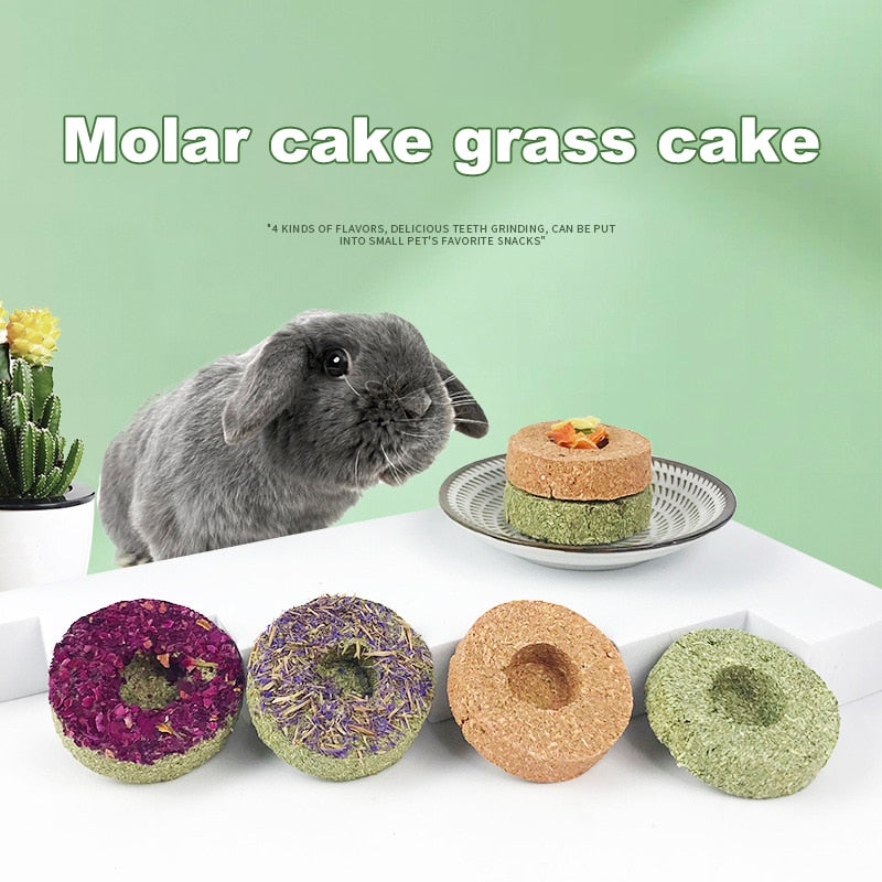 3pcs Carrot Grass Cake Bunny Chew Toys Teeth Grinding Toy Rabbit Treats Clean Teeth For Rabbits Hamsters Chinchilla Guinea Pigs