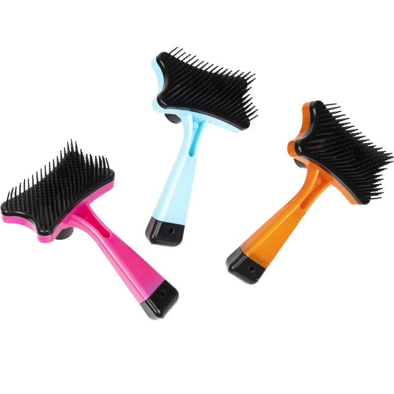 Pet Hair Remover Dog Cat Loose Hair Comb Plastic Shedding Hair Grooming Tool Brush Self Cleaning Massage Brush For Tangled Hair