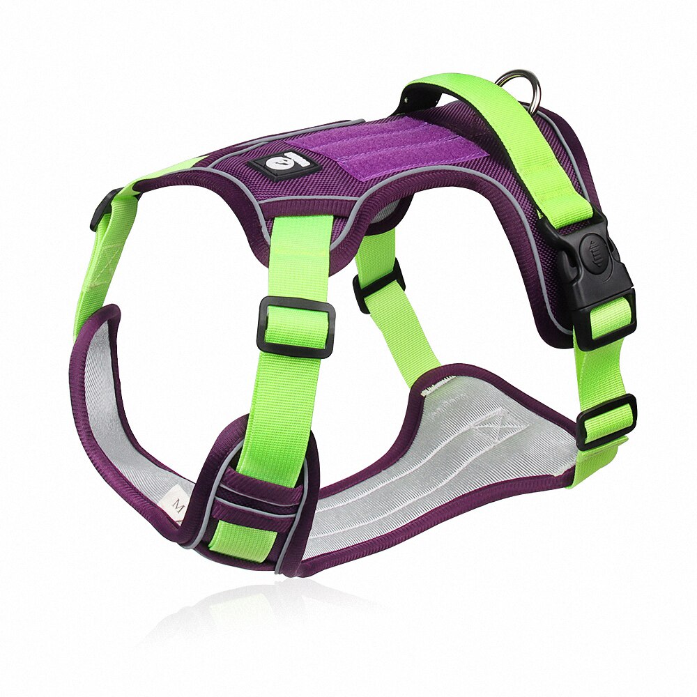 Nylon Reflective Dog Harness Durable Oxford Pet Harness with Handle Adjustable No Pull Pitbull Harness For Medium Large Big Dogs