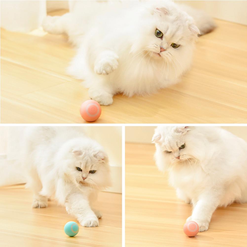 Silicone Cat Ball Toys Type-c Charging Smart Automatical Interactive Training Cat Toys Pet Accessories