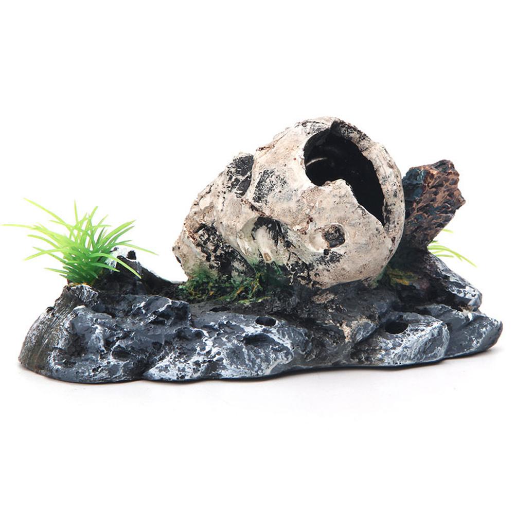 Aquarium Ornament Skeleton Skull Reptile Box Landscaping Hideaway House Cave Fish Tank Aquarium Decoration
