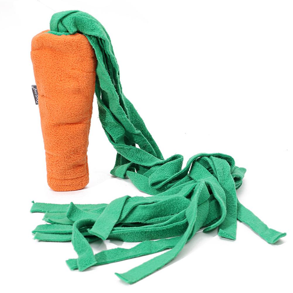 2 In 1 Pet Dog Puzzle Toys Bite-resistant Tear-resistant Carrot Shape Hide Seek Toy For Small Medium Dogs
