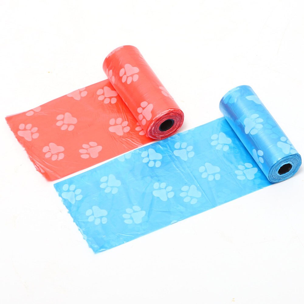 3Roll(45Pcs) Disposable Dog Poop Bags Pet Cat Dispenser Waste Bags Leak Proof Print Outdoor Home Clean Refill Garbage Bag