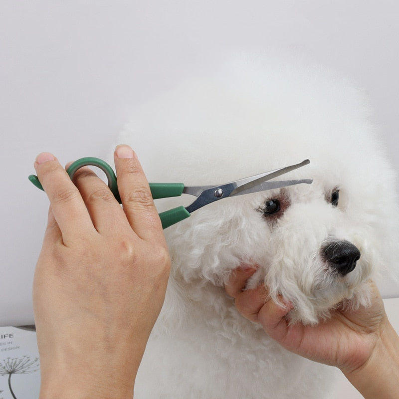 1pc Professional Dogs Hair Scissor Stainless Steel Grooming Scissors Rounded Tip Pets Durable Safety Hair Cutting Tools