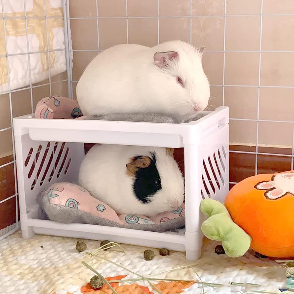 Pet Bunk Bed Easy To Install Hideout Corner For Guinea Pig Hamster Small Animal (without Cushion)