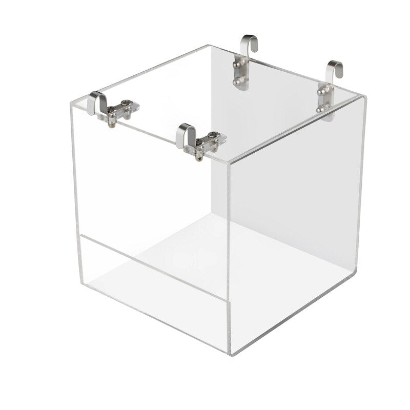 Square Bird Bath Box Cage Acrylic Transparent Bathtub Shower Cage Accessory For Parrots Parakeet Hanging Water Bath Tub 2 Size