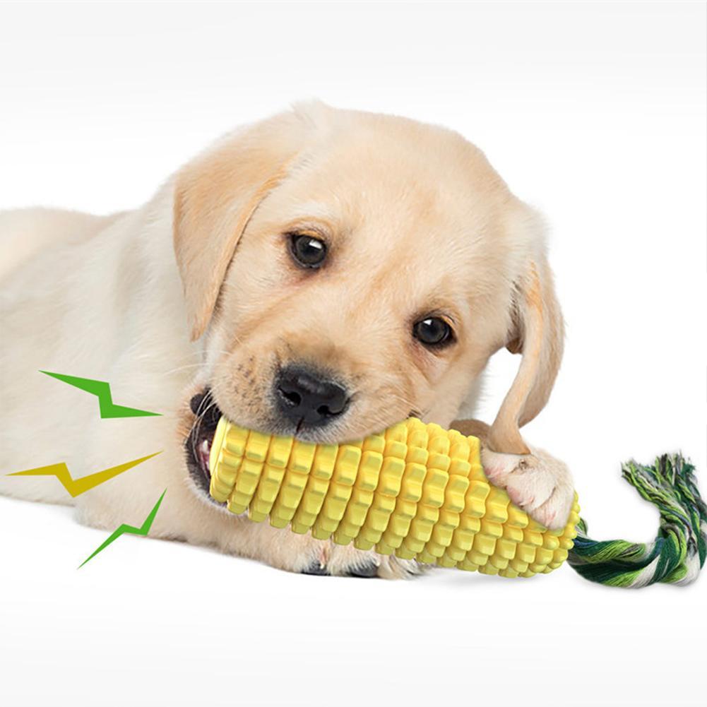 Dog Corn Toothbrush Chew Toy Puppy Toys Cleaning Natural Rubber Toothpick Dental Care Toothbrush Relieve Stress Pet Supplies