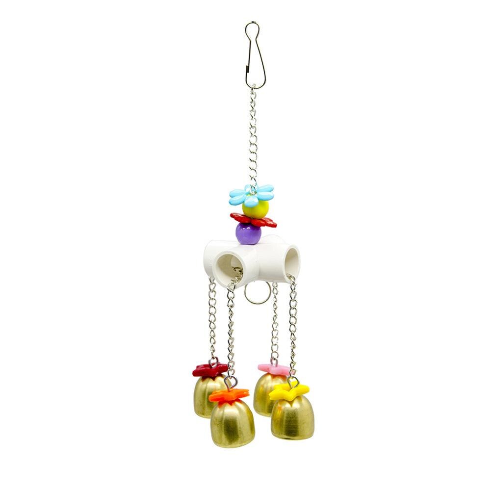 Parrot Hanging Bell Toys Handmade Colorful Chew Toys Wind Chimes Birds Cage Accessories Pet Products