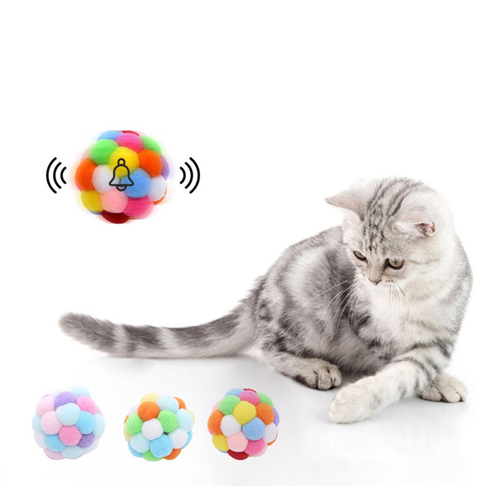 3pcs Plush Cat Teaser Stick Bite-resistant Funny Interactive Spring Toy Ball Playing Wand Pet Supplies