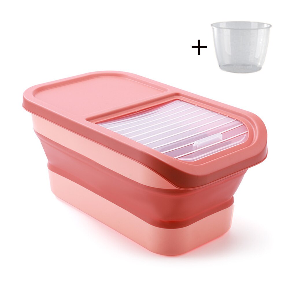HOOPET Foldable Food Storage Drum Collapsible Cat Dog Food Storage Container Pet Dog Moisture-proof Grain Box with Lids Sealing