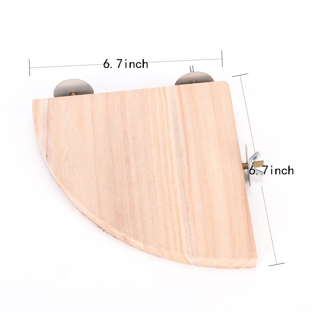 Parrot Bird Wood Perch Stand Platform Rectangle Fan-shaped Shelf Stand Board For Budgie Parakeet Cockatiel Hamster Gerbil Rat