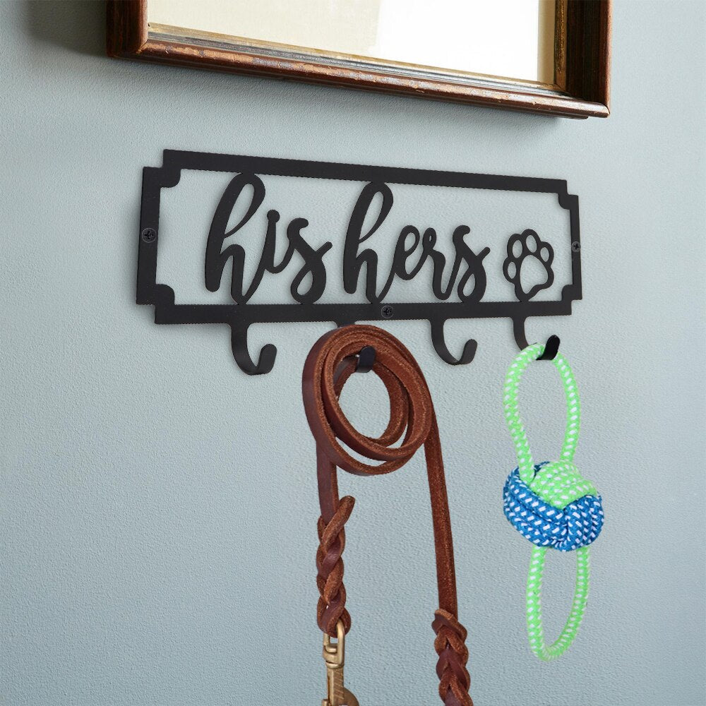 4/5/7 Hooks Organizer Creative Metal Dog Leash Hanger Hook Iron Art Wall-mounted Pet Toy Rack Holder Pet Storage Hooks Hangers