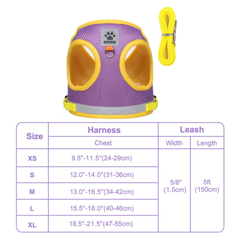 Small Cat Puppy Harness Leash Set Soft Breathable Pet Cat Harness Mesh Cat Vest with Lead for Small Cat Dogs Chihuahua Kitten