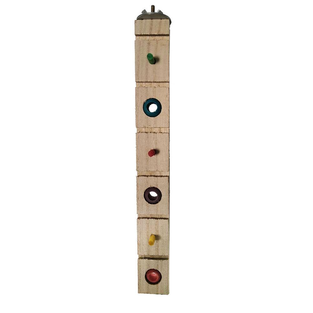 Parrots Wooden Perch Stand Multi-functional Colorful Stand Pole Bird Training Toys With Chewable Bead