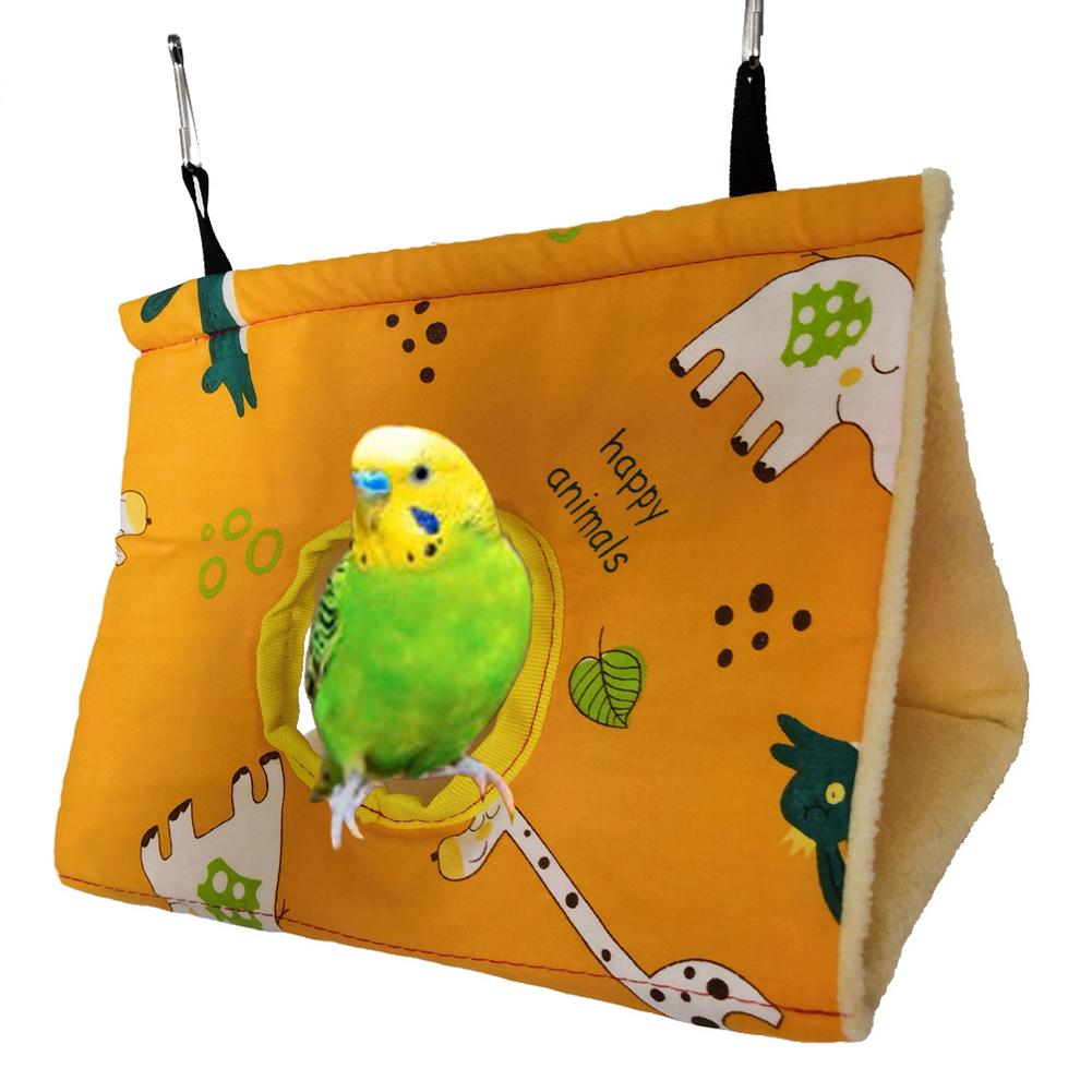 Pet Bird Parrot Triangle Hanging Cave Warm Hammock Sleeping Nest With Hole For Sleeping Hatching
