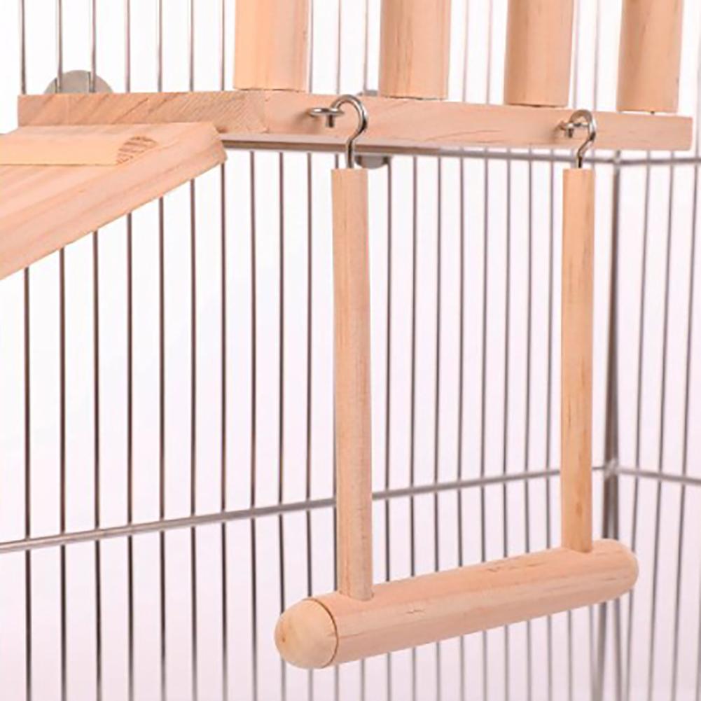 3pcs/set Wooden Bird Toy Climbing Ladder Springboard Swing Three-piece Toy For Birds Hamster Chinchilla