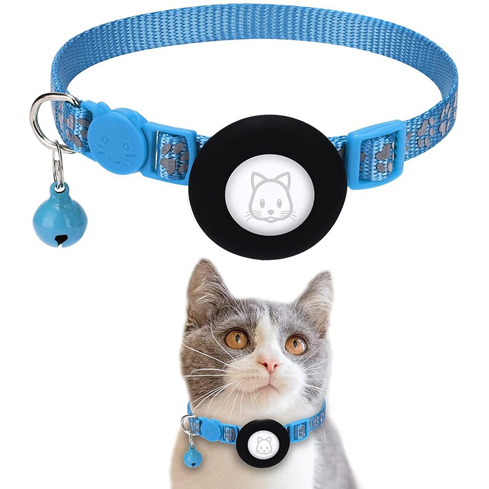 Pet Safety Reflective Collar Adjustable Footprint Print Pet Necklace With Bells