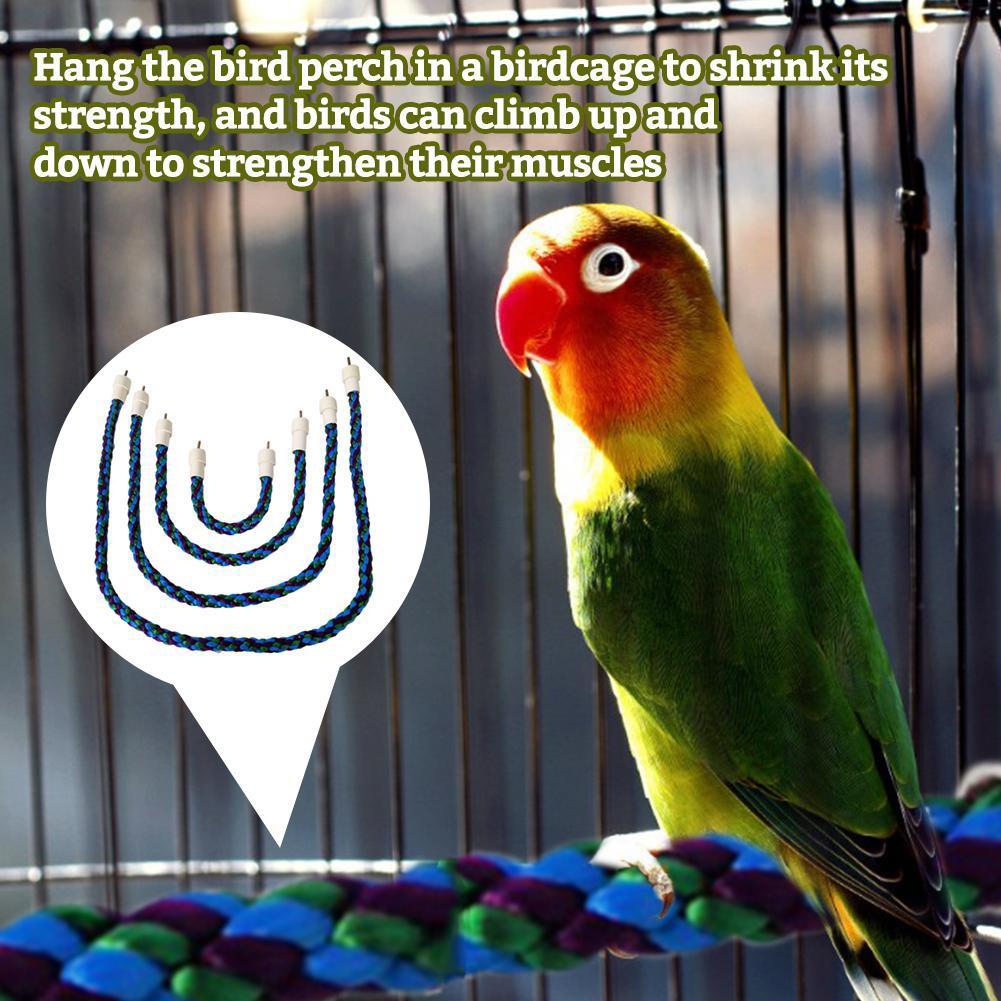 Birds Stand Perch 30cm 55cm 80cm 105cm Hanging Braided Chew Rope Cage Training Toy For Large Medium Small Parrot