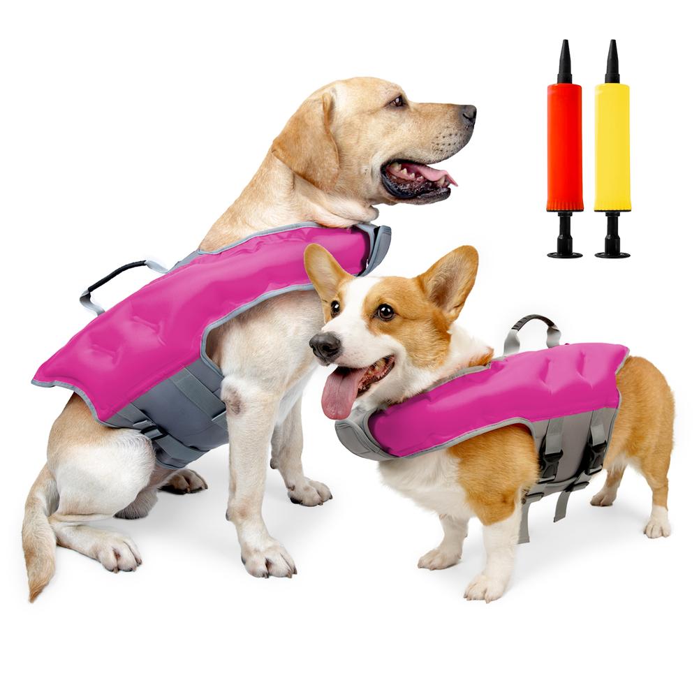 Pet High Buoyancy Life Jacket Oxford Cloth Adjustable Safety Vest With Pump For Small Medium Large Dogs