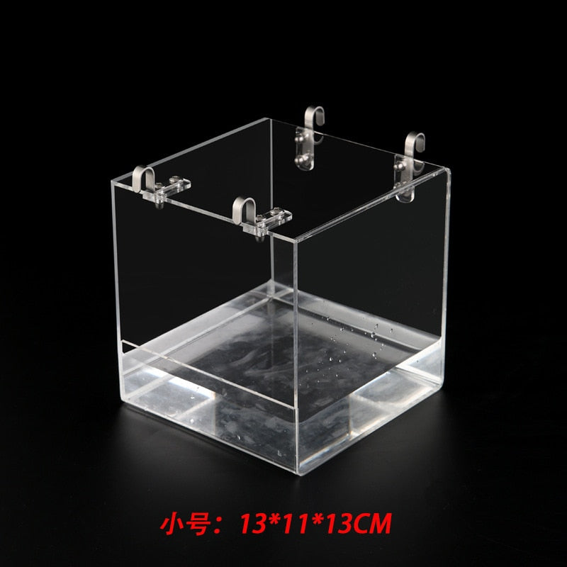 Square Bird Bath Box Cage Acrylic Transparent Bathtub Shower Cage Accessory For Parrots Parakeet Hanging Water Bath Tub 2 Size