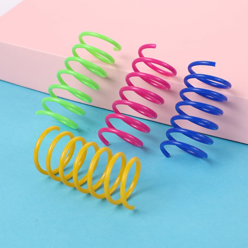 20pcs Creative Cat Spring Toys Colorful Coils for Kittens Spiral Springs Coil Interactive Toy for Dogs Cats Swatting
