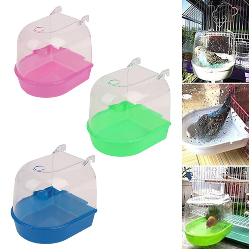 Removable Parrot Bath Box Bathing Basin Outdoor Bird Basin Bath Bird Cage Parrot Supplies for Small Birds Canary Budgerigar