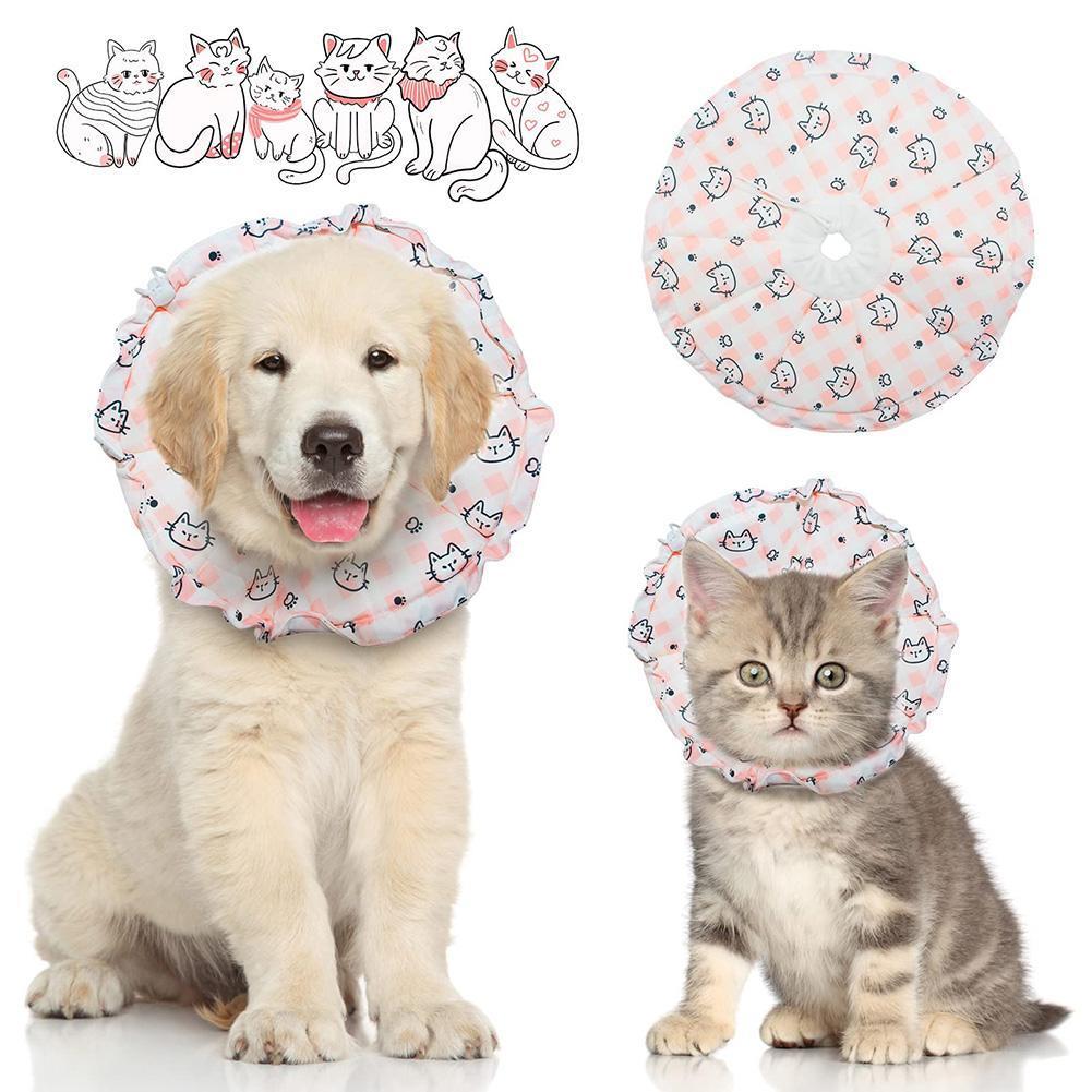 Pet Elizabethan Neck Cone Collar Adjustable Waterproof Anti-licking Anti-bite Recovery Collar After Surgery For Kittens
