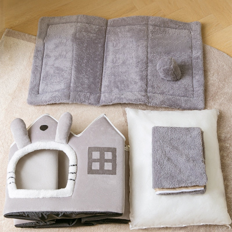 HOOPET New Style Dog House Double Roof Animal Shape House for Cats Small Dogs Pet Comfortable Sleeping Bed Cat Nest Bed Supplies