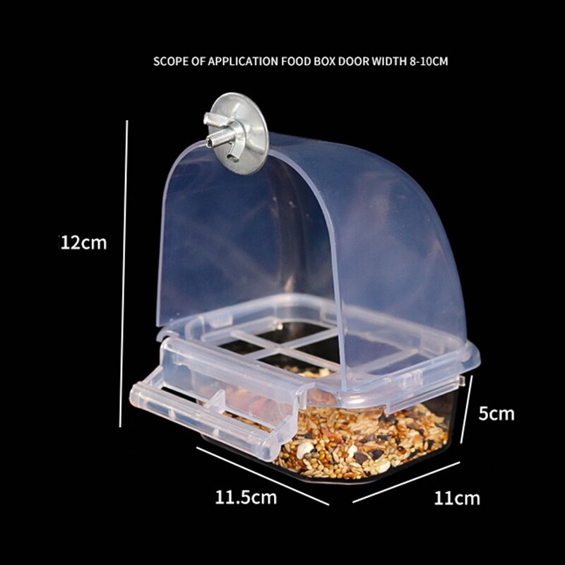 Transparent ABS Bird Feeder Cage Box Parrot Seed Feeding Box Hanging Food Container for Parakeet Pet Bird Supplies Accessories
