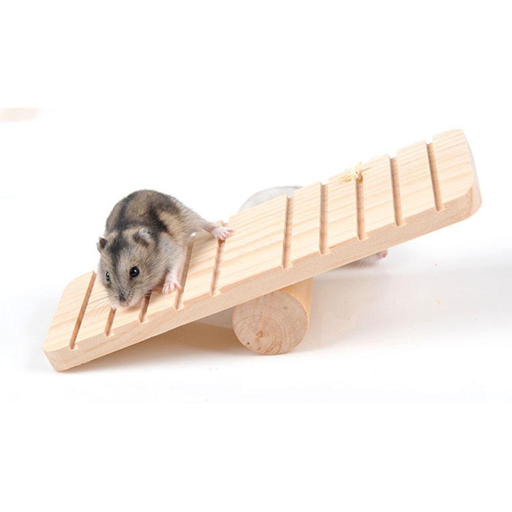Pet Wooden Seesaw For Exercise Playing Non-slip Sports Toy Pet Supplies For Hamster Golden Bear