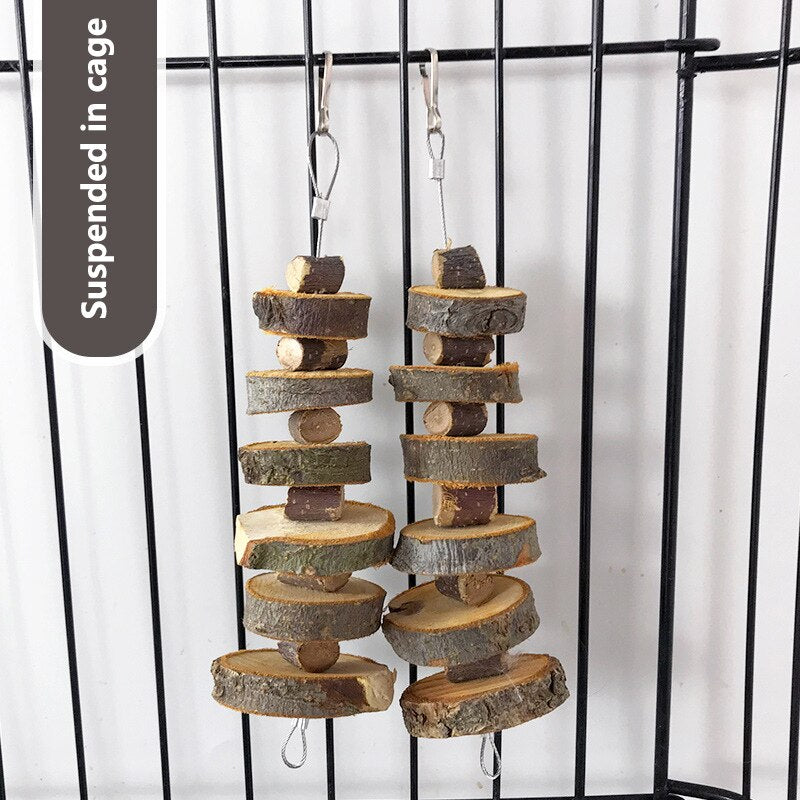 Natural Organic Apple Wood Rabbit Chew Toy Small Animal Snack Toys For Bunny Chinchilla Guinea Pigs Hamsters Tooth Grinding Toy