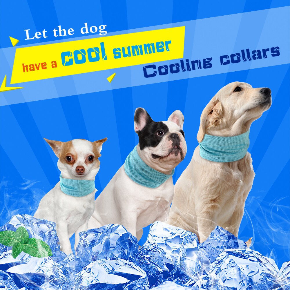 Summer Dog Pet Cooling Bandana Collar Sunstroke Prevention Puppy Scarf Ice Cooling Collars for Small Medium Large Dogs Pitbull