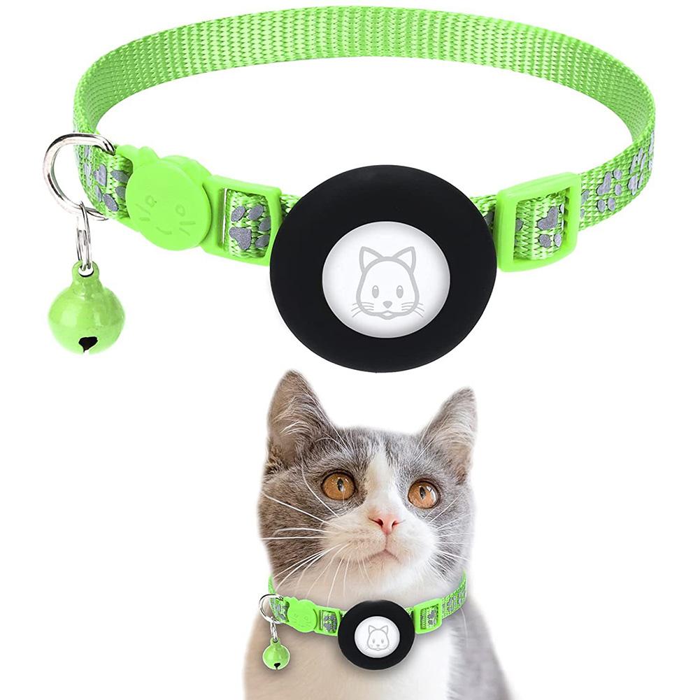 Pet Safety Reflective Collar Adjustable Footprint Print Pet Necklace With Bells