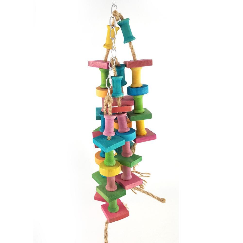 Parrot Wooden Chewing Toys Natural Tearing Toys Birdcage Accessories For Large Medium Small Birds