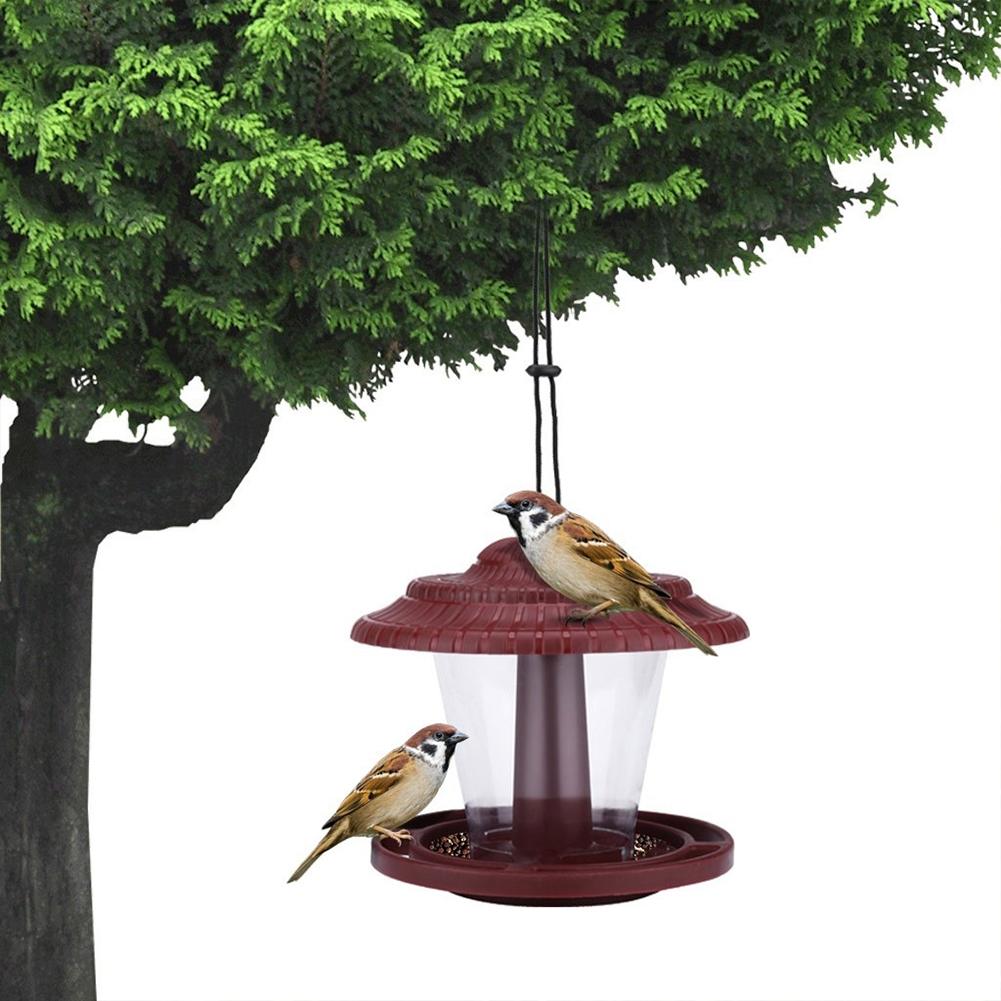 Outdoor Bird Feeder Transparent Plastic Hanging Bird Feeder Bird Supplies Pet Outdoor Feeding Device