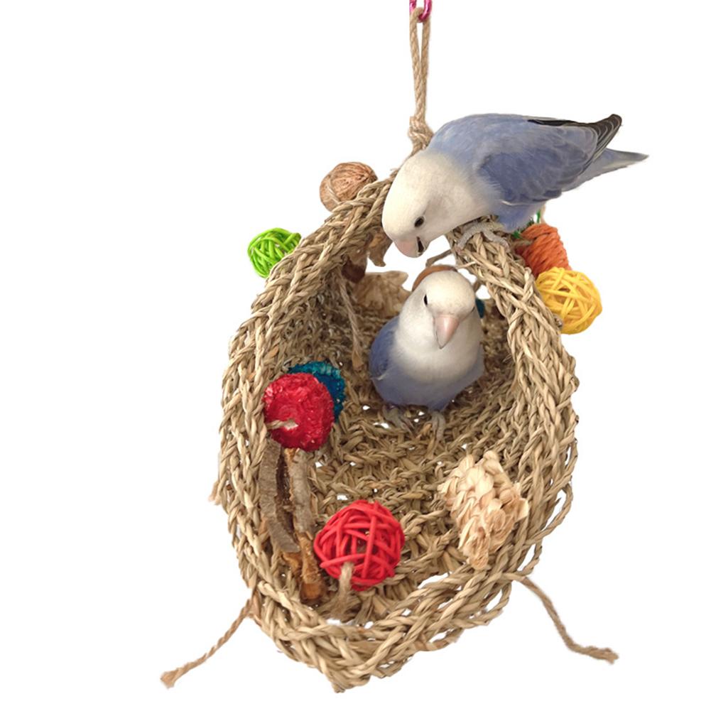 Bird Parrot Tunnel Toys Hanging Swing Stand Tent Hammock With Colorful Chewing Rope Relieve Boredom Toys