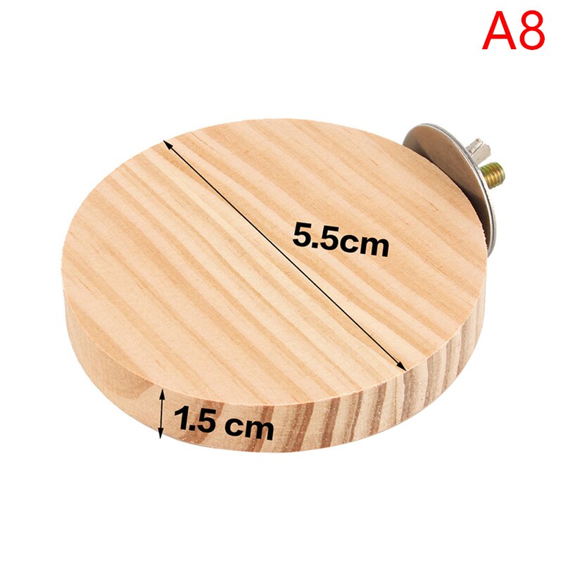Square Pet Bird Parrot Wood Platform Stand Rack Toy Hamster Branch Perches for Bird Cage Toys 15 Sizes Pet Station Board Round