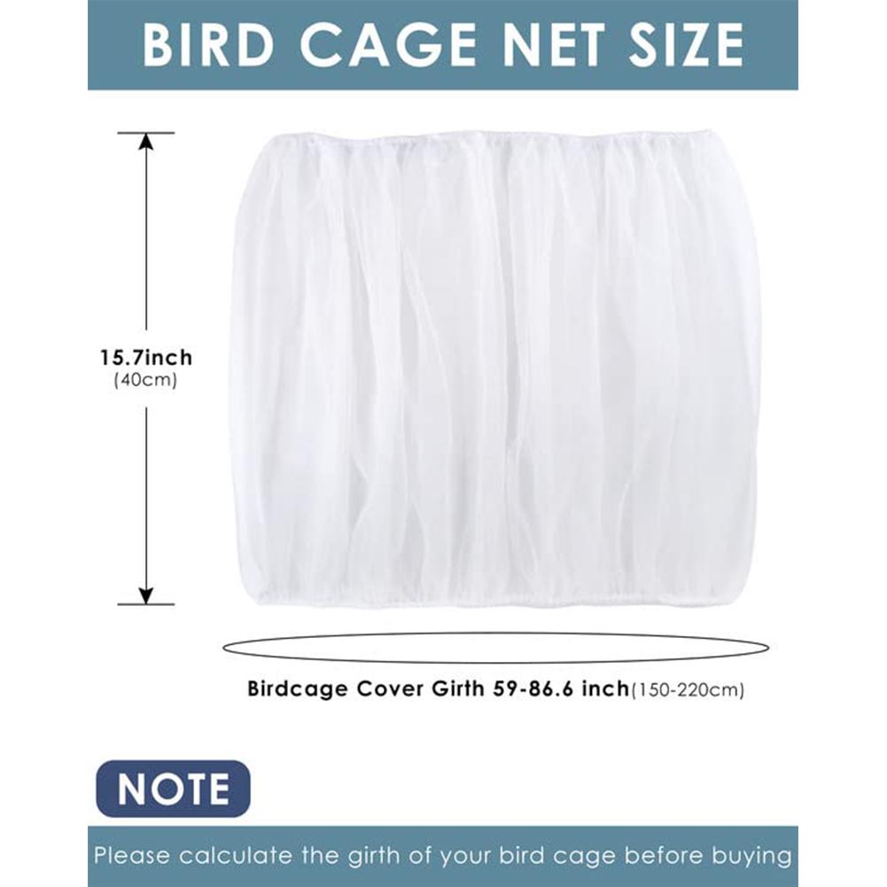 Parrot Bird Cage Cover Adjustable Universal Breathable Stretch Mesh Skirt Dustproof Net Cover Cage Guard