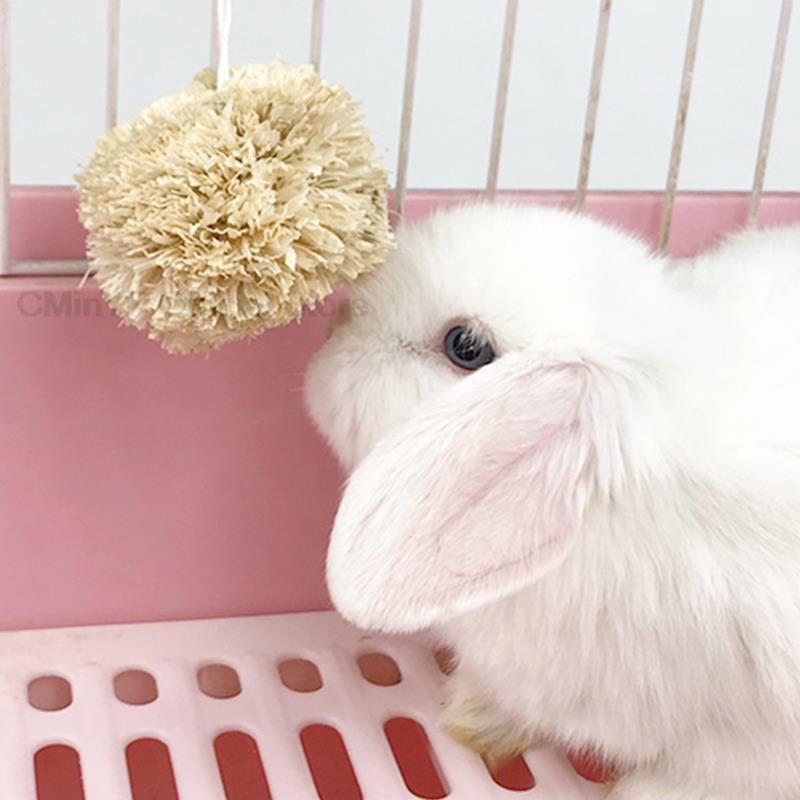 Natural Pet Teething Set of 13 Chew Toys Multi-Flavored Grass Cakes Ball for Hamster Rabbit Guinea Grinding Teeth Pets Supplies