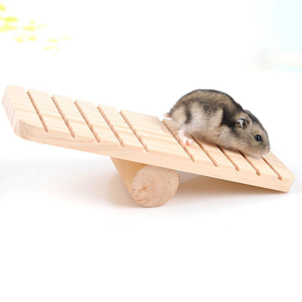 Pet Wooden Seesaw For Exercise Playing Non-slip Sports Toy Pet Supplies For Hamster Golden Bear
