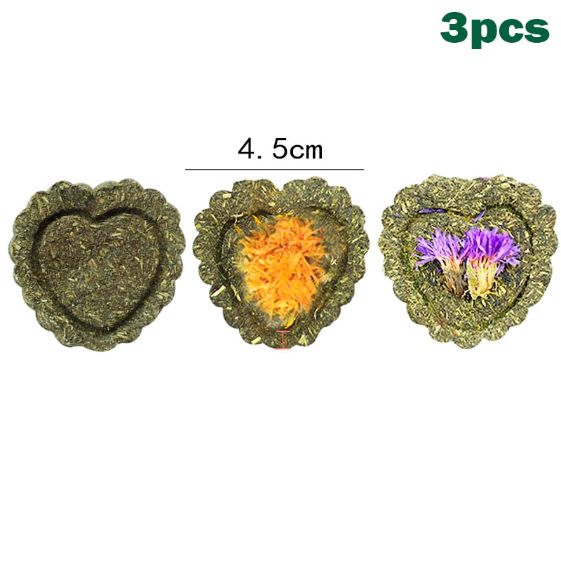 3pcs Carrot Grass Cake Bunny Chew Toys Teeth Grinding Toy Rabbit Treats Clean Teeth For Rabbits Hamsters Chinchilla Guinea Pigs