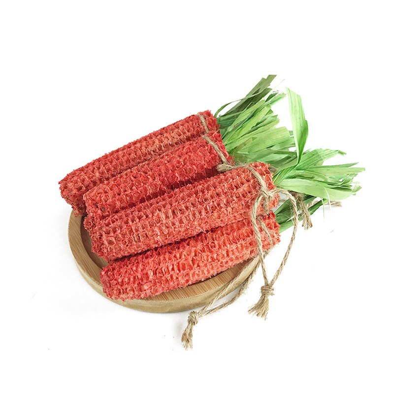3pcs Hamster Rabbit Chew Toy Bite Grind Teeth Toys Natural Corncob Carrot Tooth Cleaning Molar Toys for Small Animal Supplies
